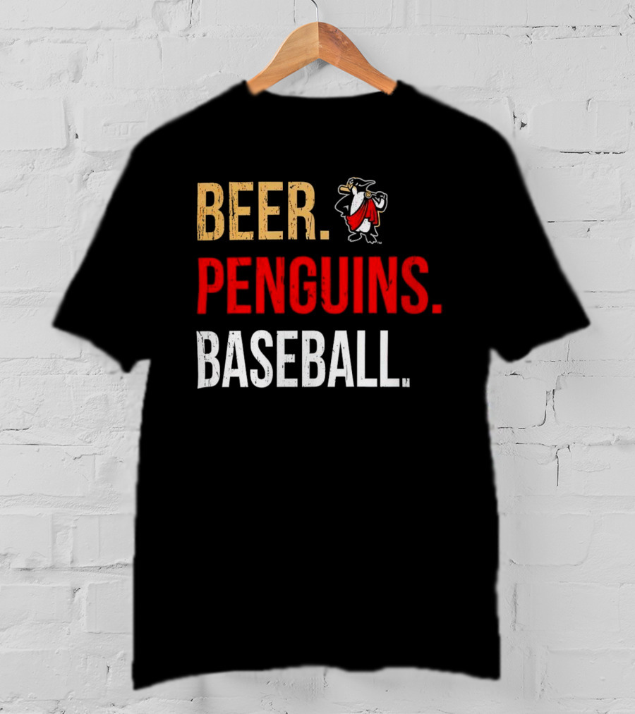 Beer Penguins Baseball 108 Stitches T-Shirt