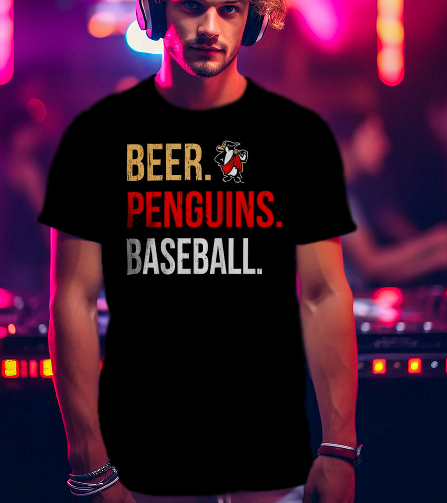 Beer Penguins Baseball 108 Stitches T-Shirt
