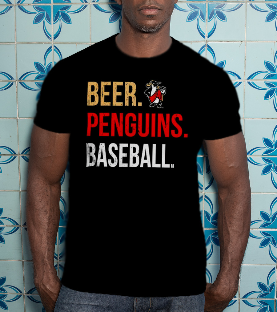 Beer Penguins Baseball 108 Stitches T-Shirt