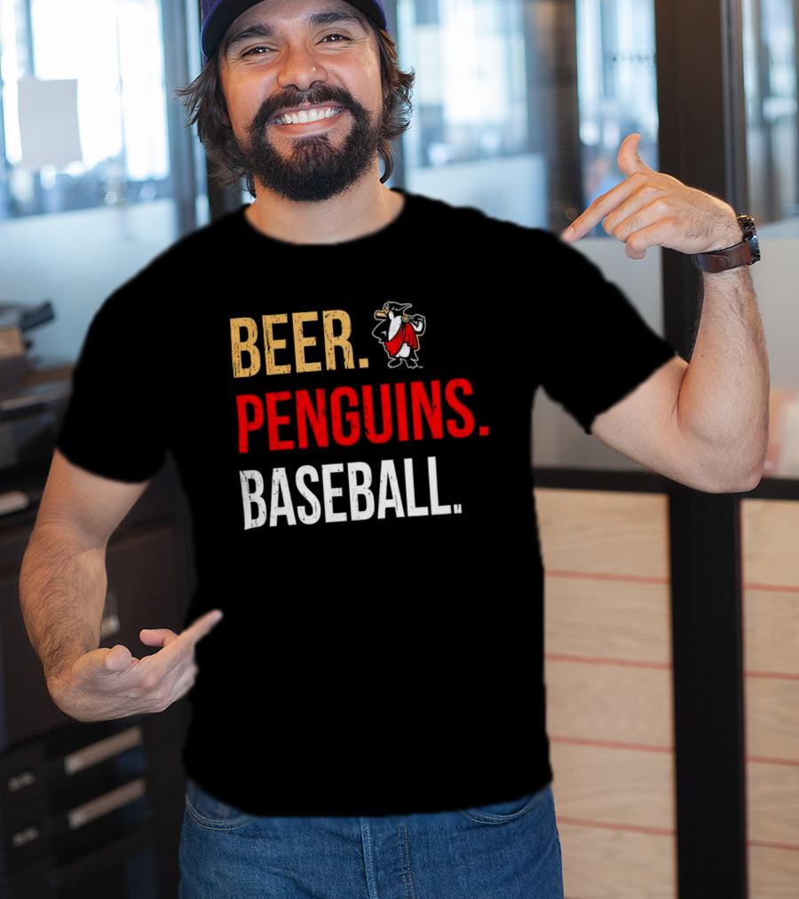 Beer Penguins Baseball 108 Stitches T-Shirt