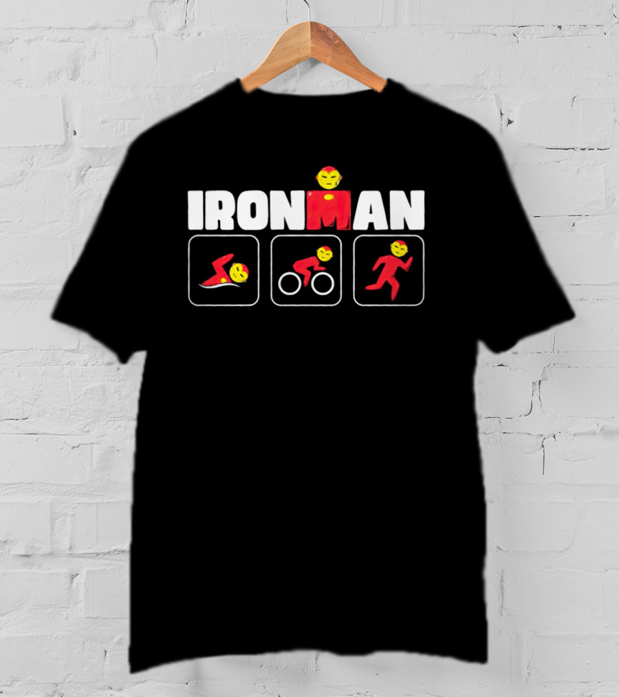 IRON MAN Triathlon Swim Bike Run Emoji Icons T-Shirt