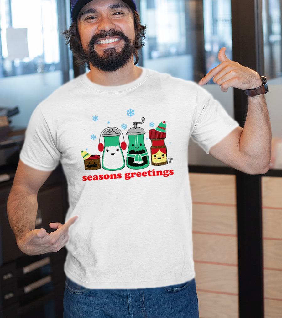 Seasons Greetings Christmas Cute Winter Spice Character T-Shirt
