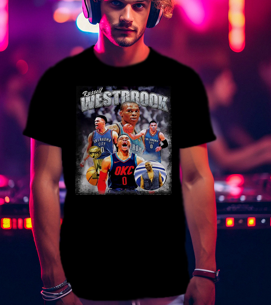 Russell Westbrook Oklahoma City Thunder NBA Vintage 80s Champion T-Shirt