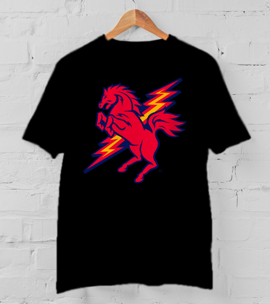 St. John's Red Storm Thunder Horse Lightning Bolt T-Shirt