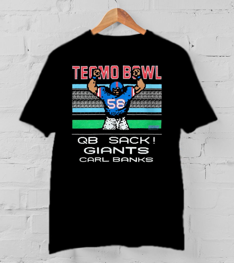 Tecmo Bowl QB Sack Giants Carl Banks 58 T-Shirt