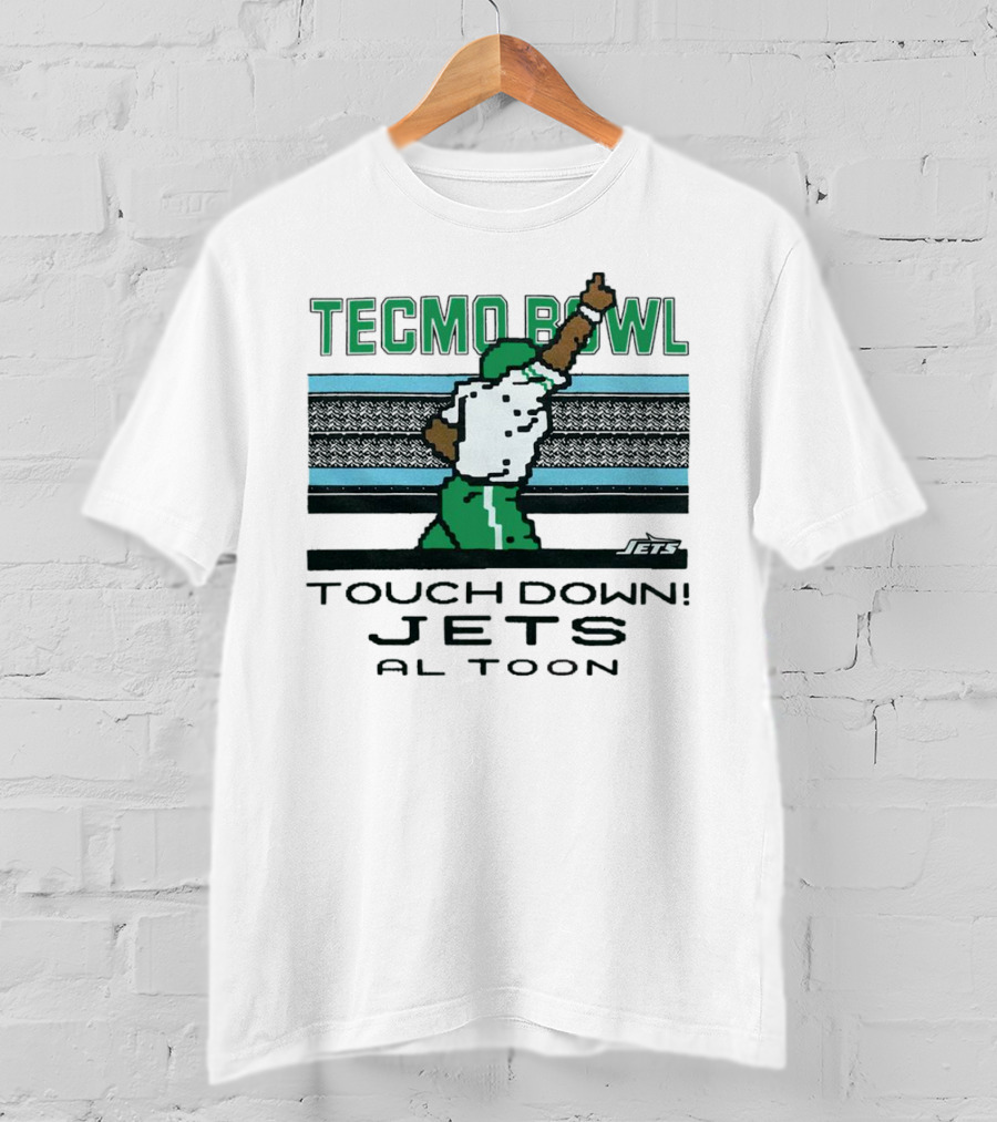 Tecmo Bowl Touch Down New York Jets Al Toon Retro Gaming Iconic Scene T-Shirt