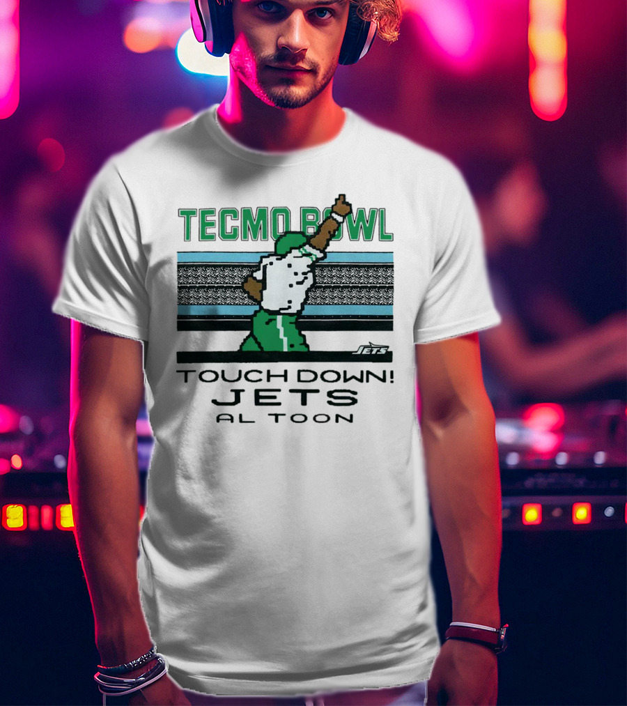 Tecmo Bowl Touch Down New York Jets Al Toon Retro Gaming Iconic Scene T-Shirt