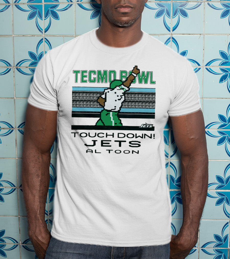 Tecmo Bowl Touch Down New York Jets Al Toon Retro Gaming Iconic Scene T-Shirt