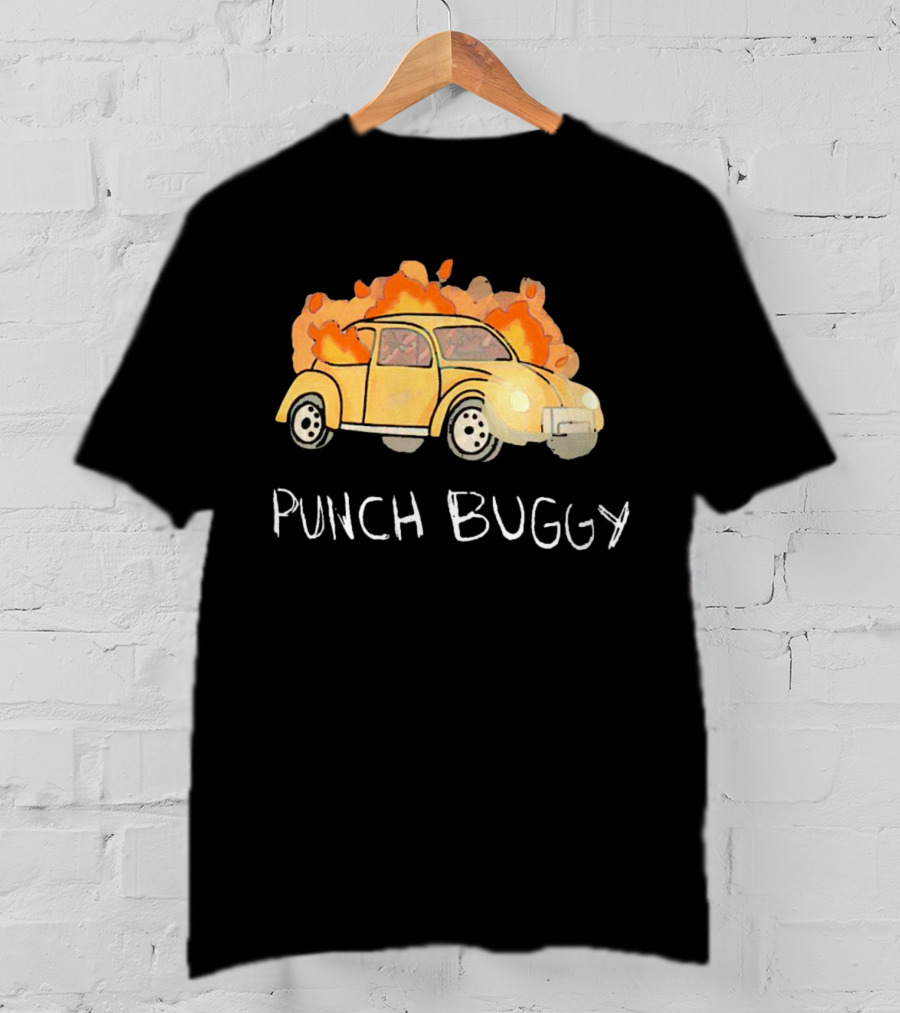 Punch Buggy Car On Fire Iconic Flames Image T-Shirt