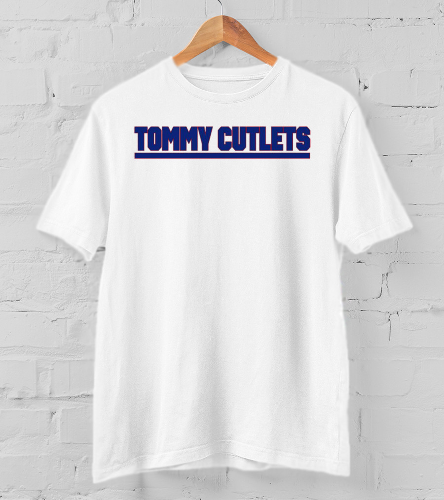 Tommy Cutlets New York Style Font Bold Blue T-Shirt