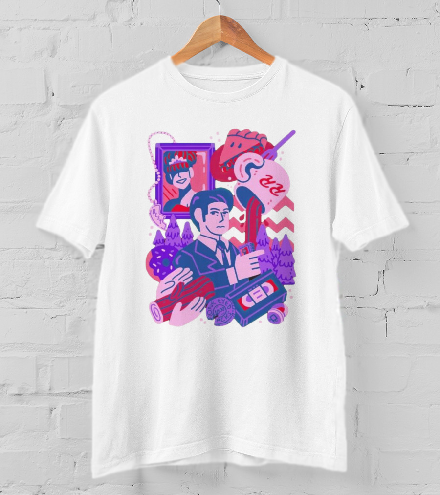 Meanwhile Twin Peaks Mystery Icons And Coffee Pie Logs T-Shirt