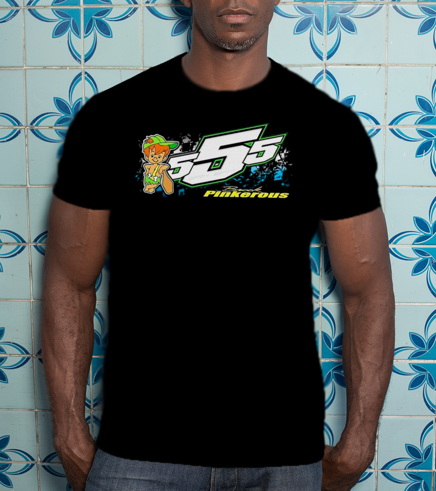 555 Brock Pinkerous Racing Cartoon Character T-Shirt