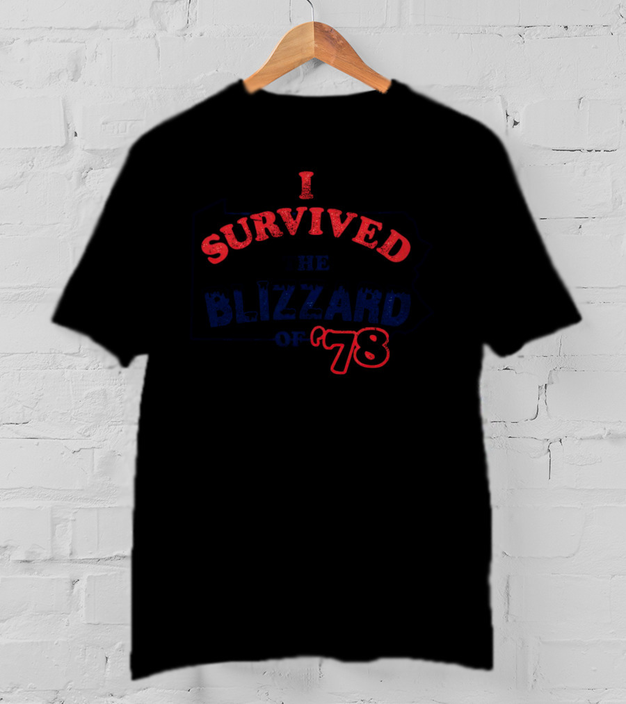 I Survived The Blizzard Of ’78 Pennsylvania Map Outline T-Shirt
