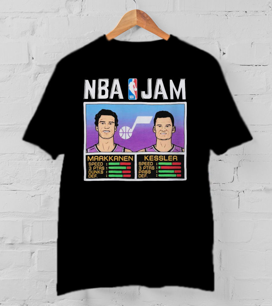 NBA Jam Jazz Markkanen Kessler Player Stats T-Shirt