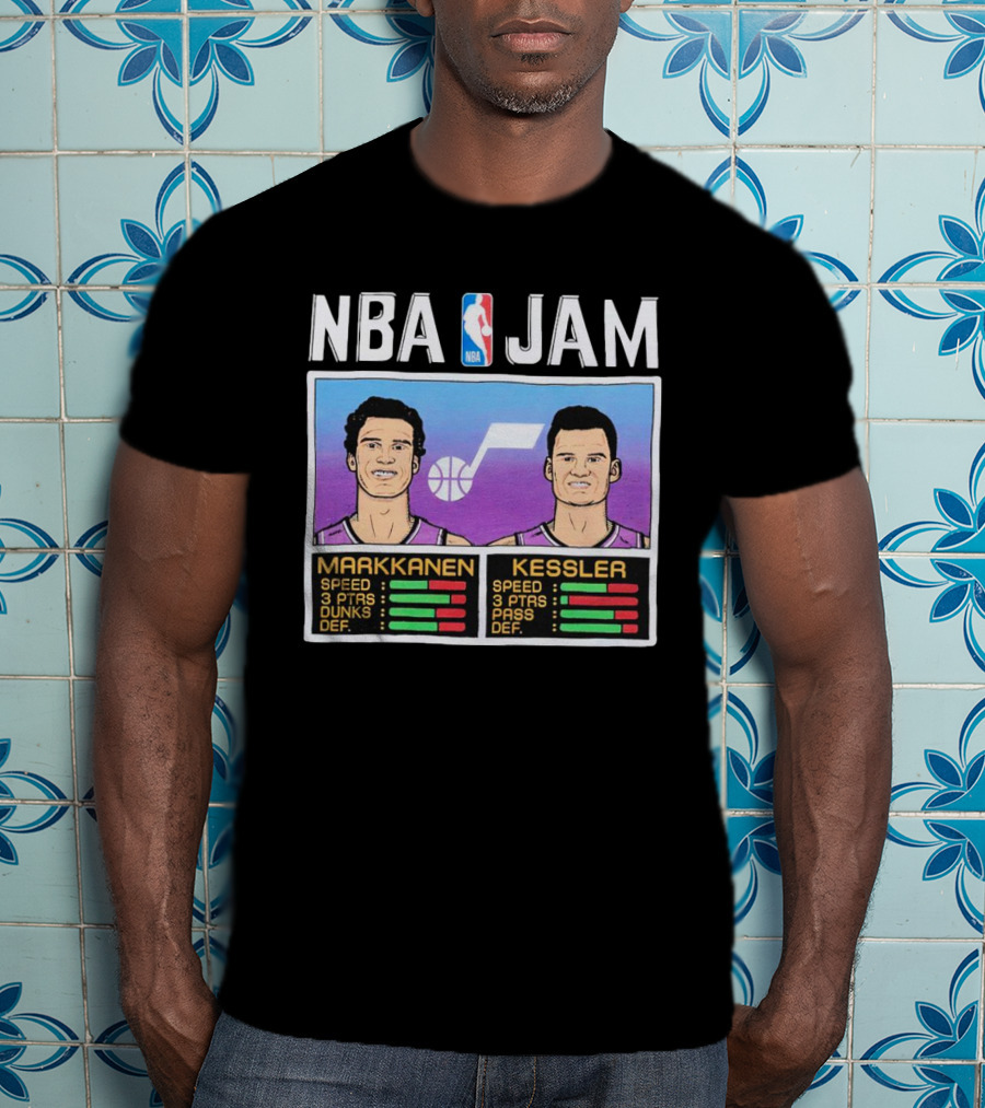 NBA Jam Jazz Markkanen Kessler Player Stats T-Shirt