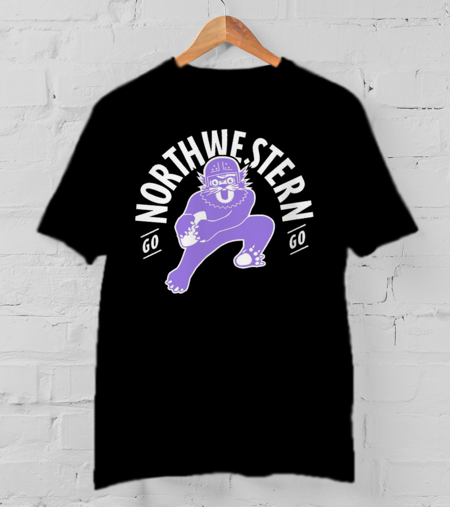 Northwestern Wildcats Football Mascot Go Northwestern Go T-Shirt