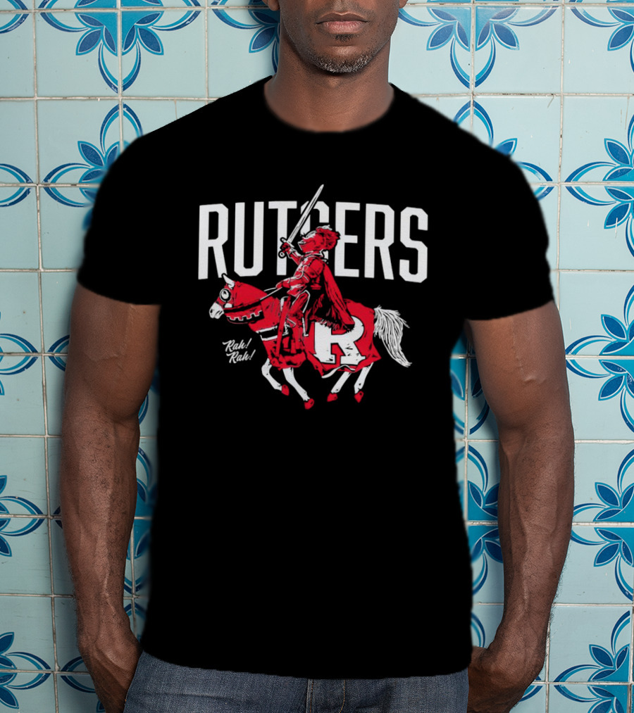 Rutgers Scarlet Knights Mascot Rah Rah Sword Horse T-Shirt