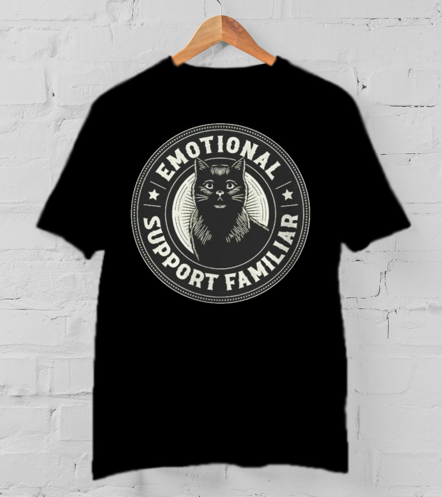 Emotional Support Familiar Black Cat T-Shirt
