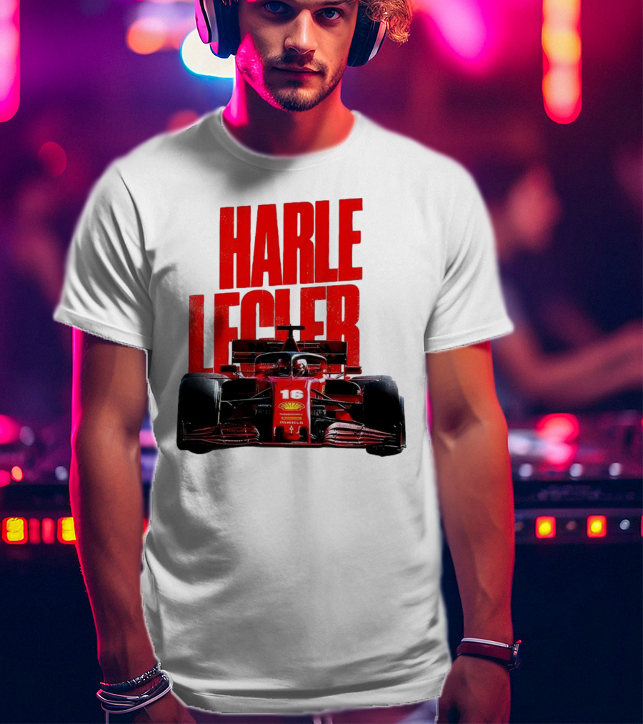 Groovy Ferrari Charles Leclerc Formula 1 Car 16 Racing Legend T-Shirt