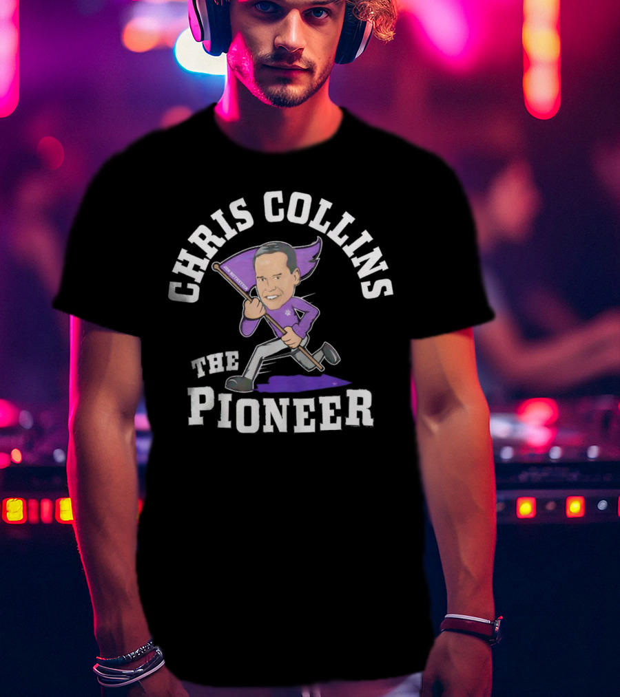 Chris Collins The Pioneer With Northwestern Flag T-Shirt