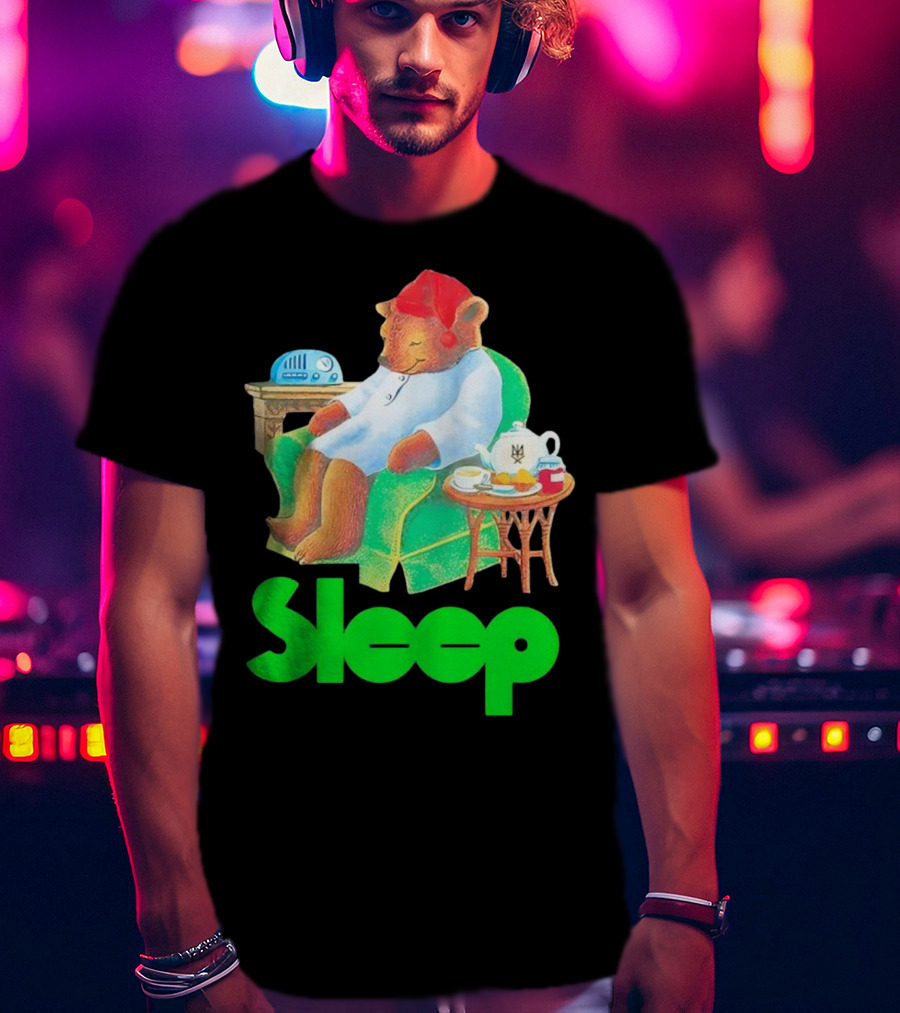 Sleep Tea Bear Radio Chair Cozy Time T-Shirt