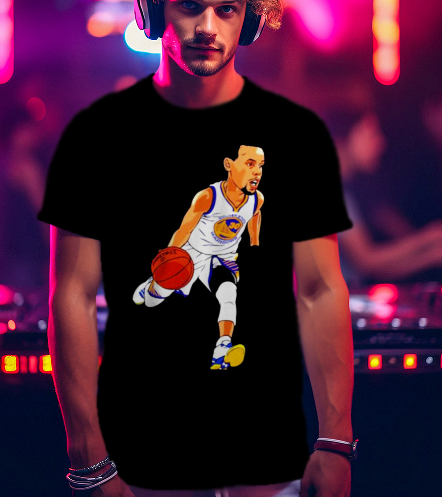 Steph Curry Oakland Basketball Cartoon Golden State Warriors T-Shirt