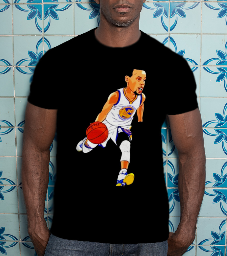 Steph Curry Oakland Basketball Cartoon Golden State Warriors T-Shirt