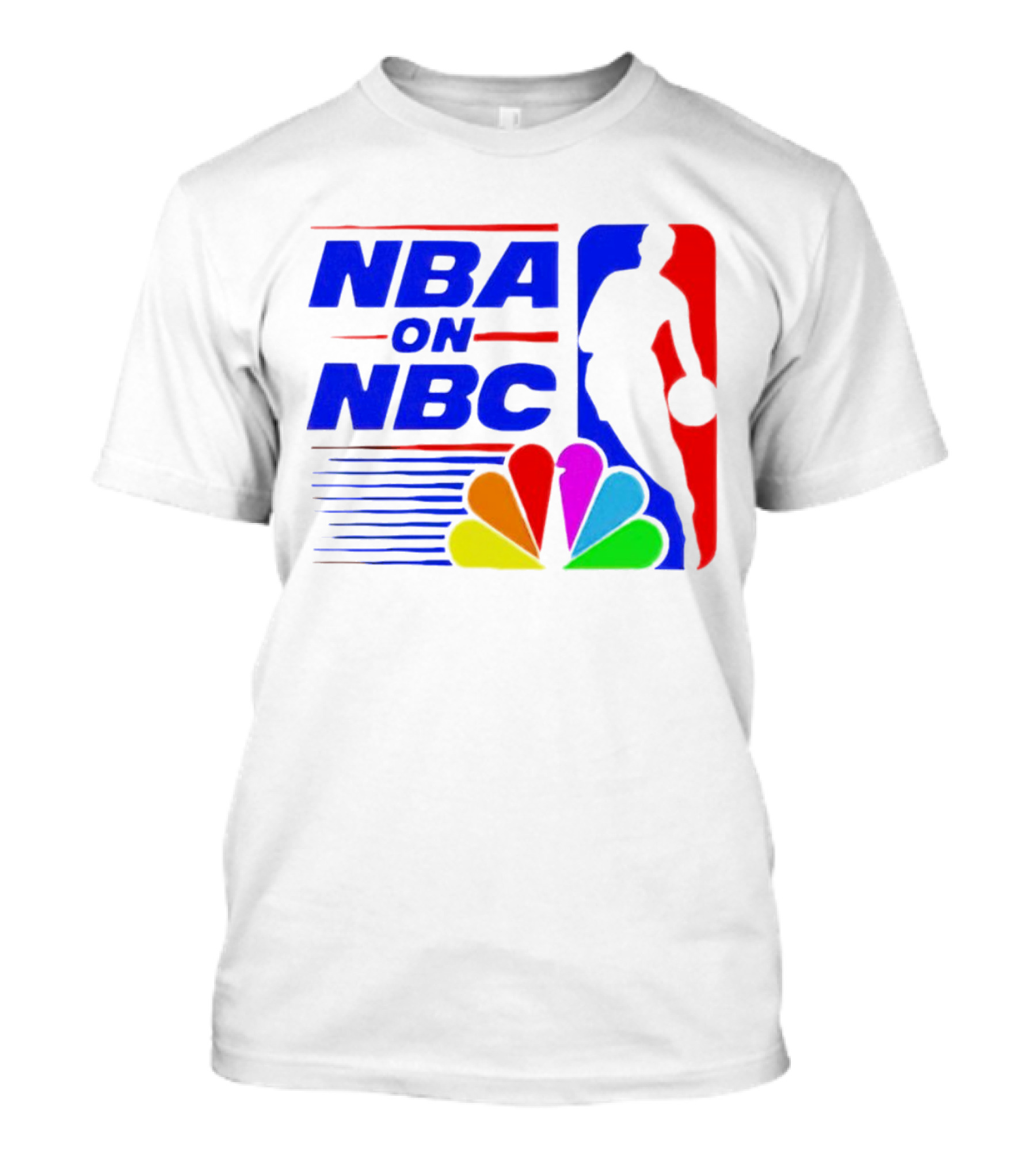 NBA On NBC Basketball Silhouette With Peacock T-Shirt