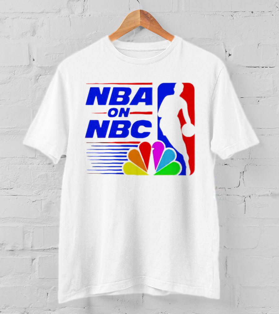 NBA On NBC Basketball Silhouette With Peacock T-Shirt