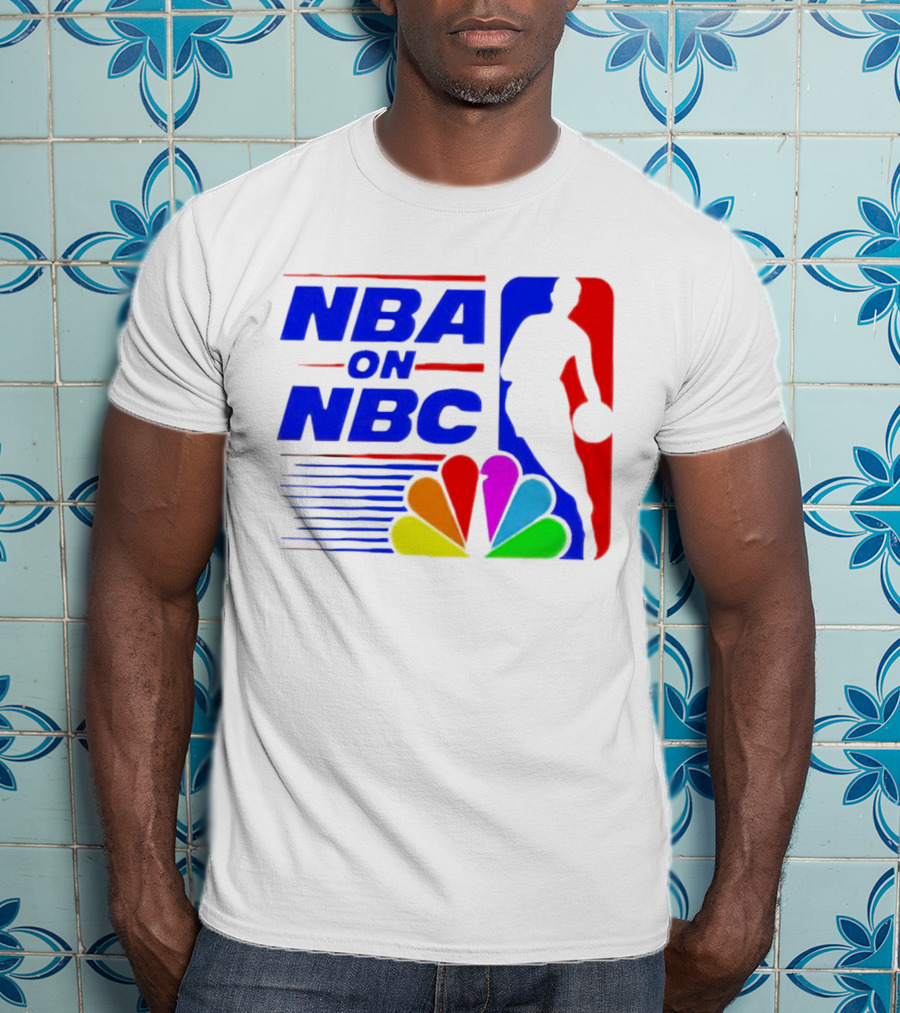 NBA On NBC Basketball Silhouette With Peacock T-Shirt