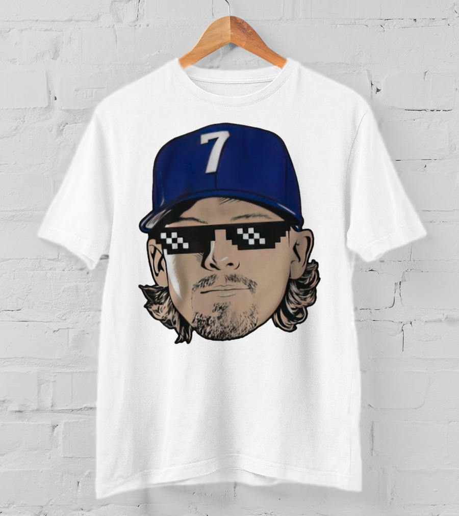 Bobby Witt Jr. Deal With It Kansas City Royals Pixelated Glasses Cap Number 7 T-Shirt