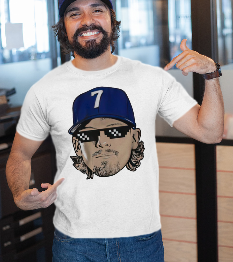 Bobby Witt Jr. Deal With It Kansas City Royals Pixelated Glasses Cap Number 7 T-Shirt