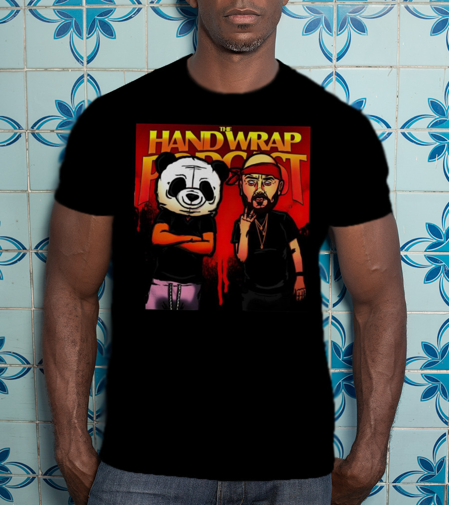 The Hand Wrap Podcast Panda Mask And Bandana Characters T-Shirt