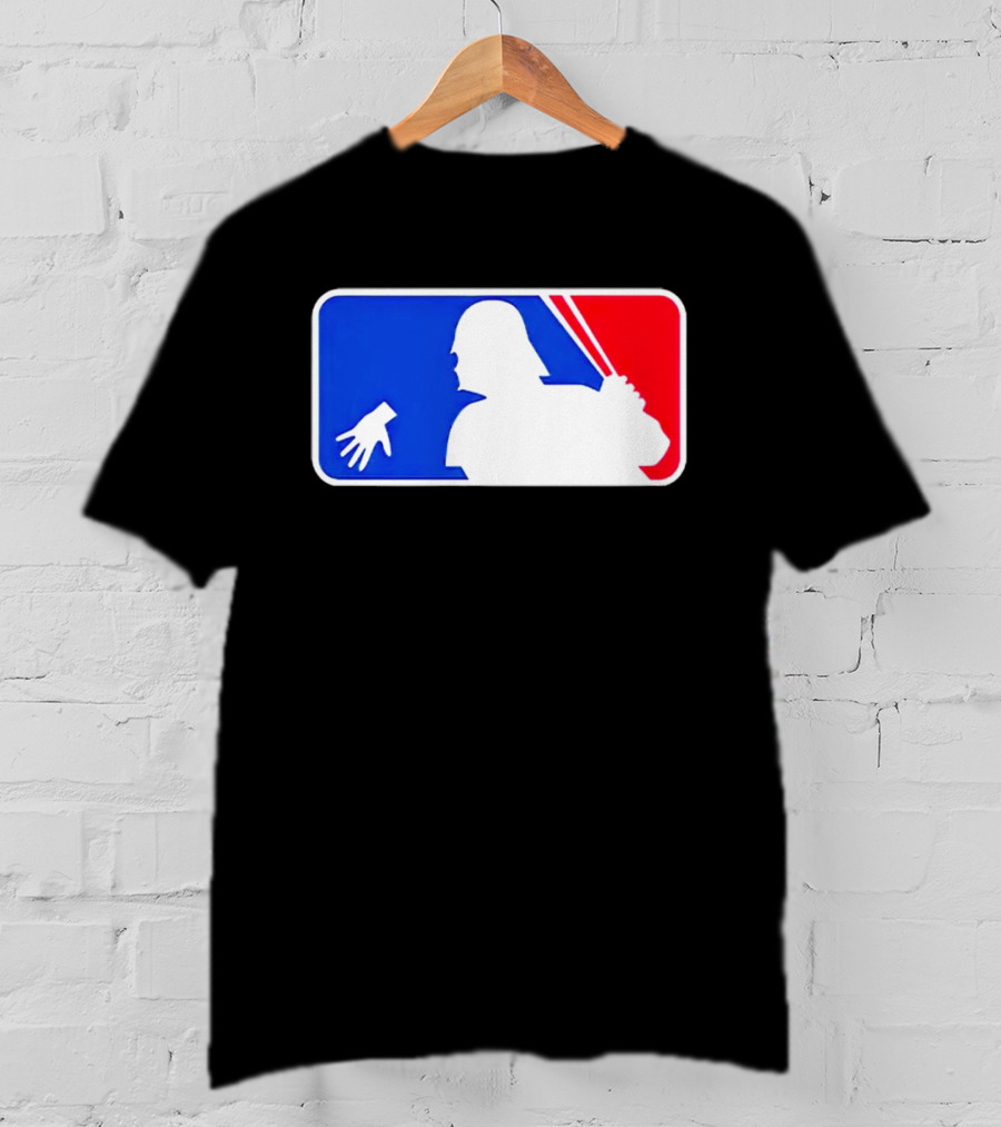 Darth Vader MLB Parody Silhouette With Baseball Bat And Hand T-Shirt