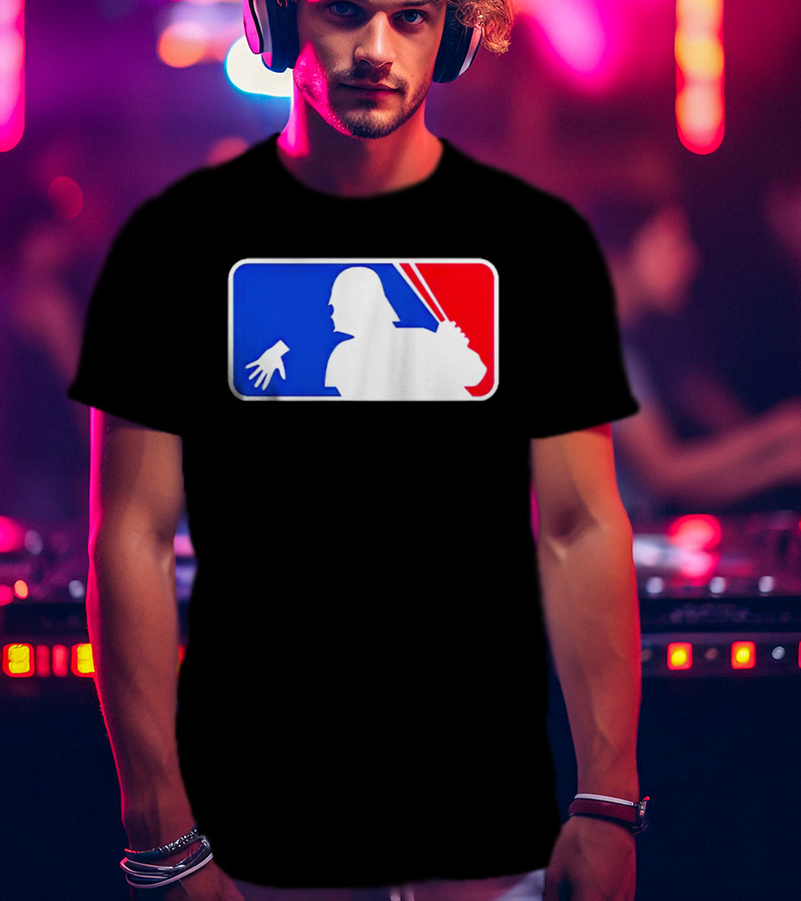 Darth Vader MLB Parody Silhouette With Baseball Bat And Hand T-Shirt