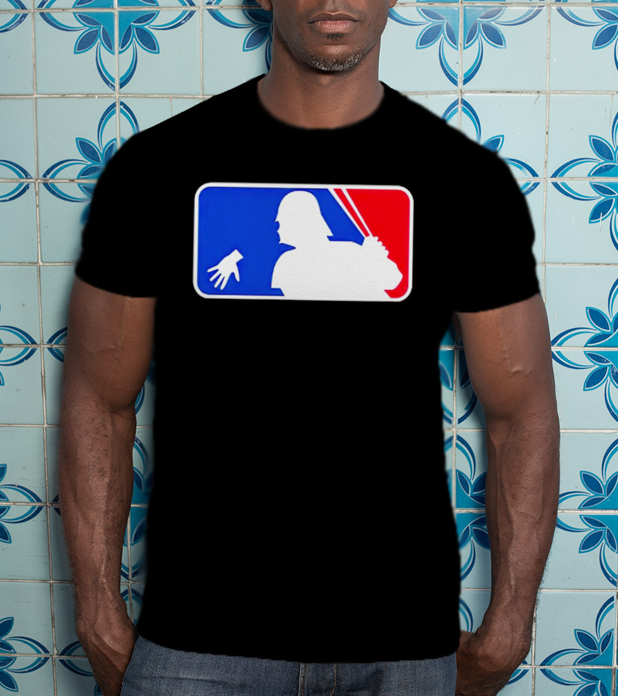 Darth Vader MLB Parody Silhouette With Baseball Bat And Hand T-Shirt