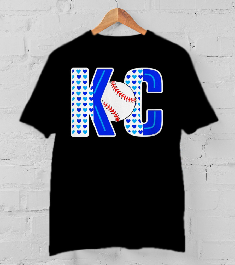 KC Heart Baseball Royals MLB T-Shirt