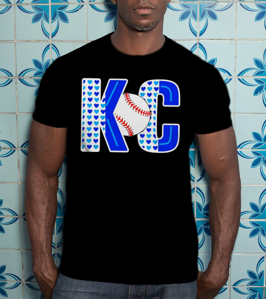 KC Heart Baseball Royals MLB T-Shirt