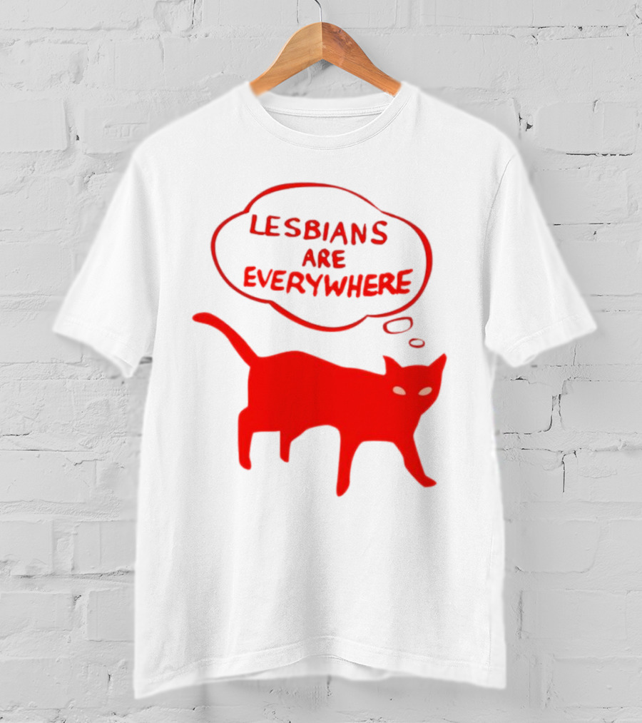 Lesbians Are Everywhere Red Cat T-Shirt