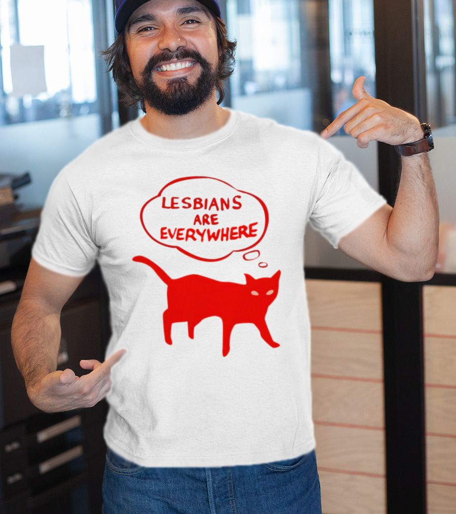 Lesbians Are Everywhere Red Cat T-Shirt