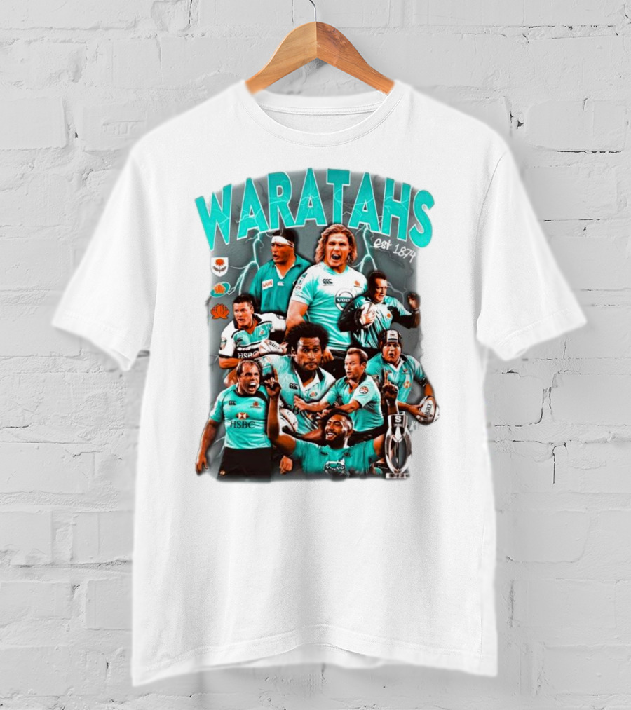 Waratahs Est 1874 Rugby Legends Portrait Featuring HSBC Team Players T-Shirt
