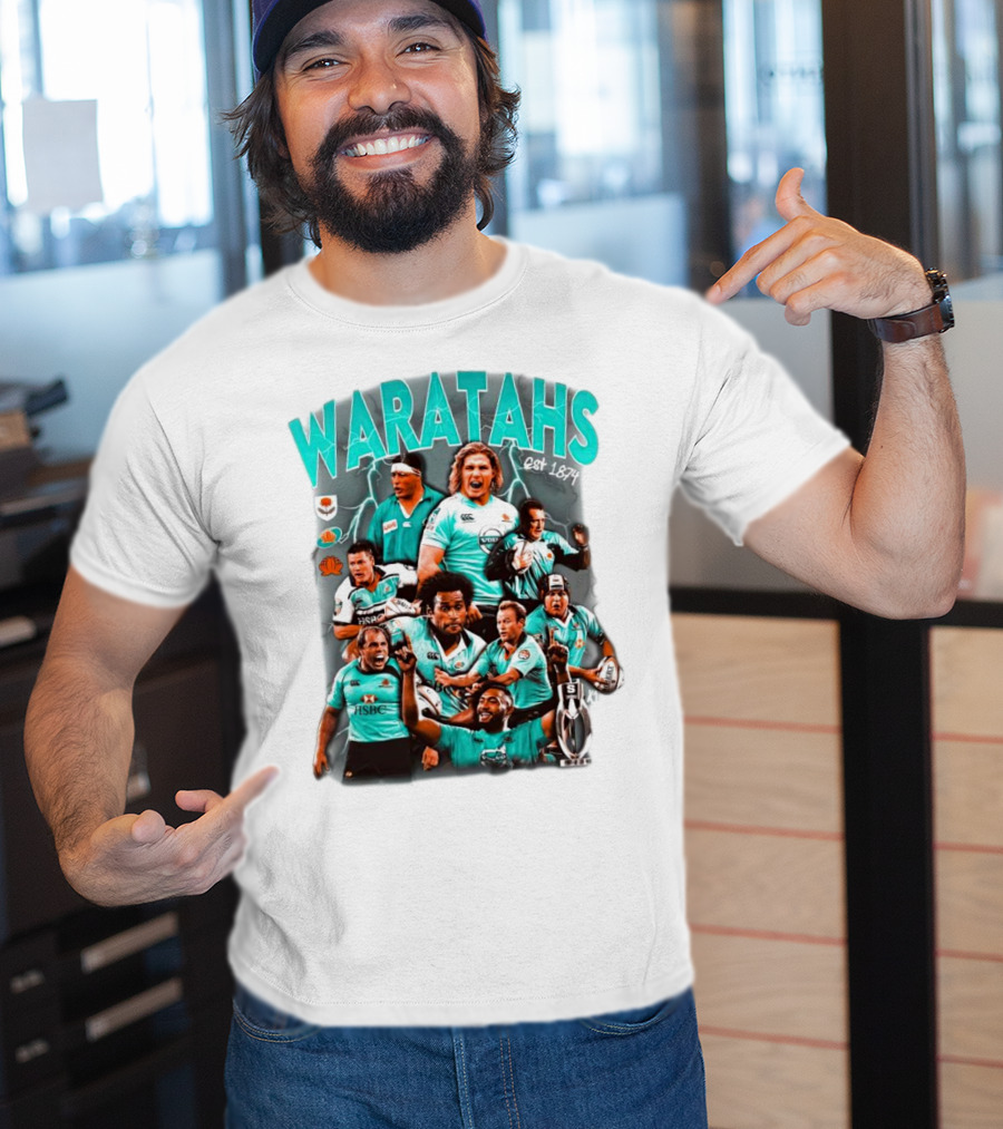 Waratahs Est 1874 Rugby Legends Portrait Featuring HSBC Team Players T-Shirt