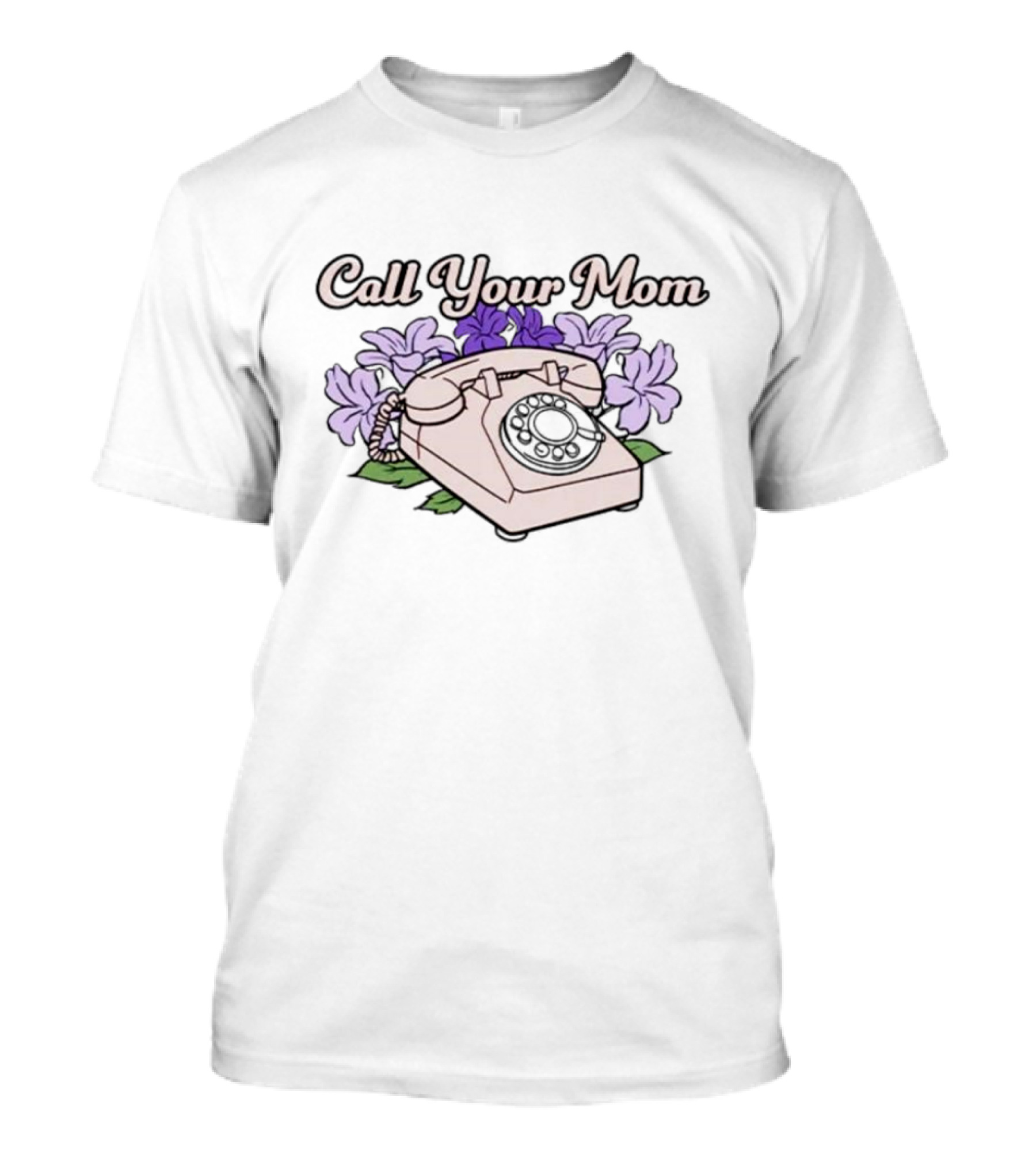 Call Your Mom Floral Vintage Telephone T-Shirt