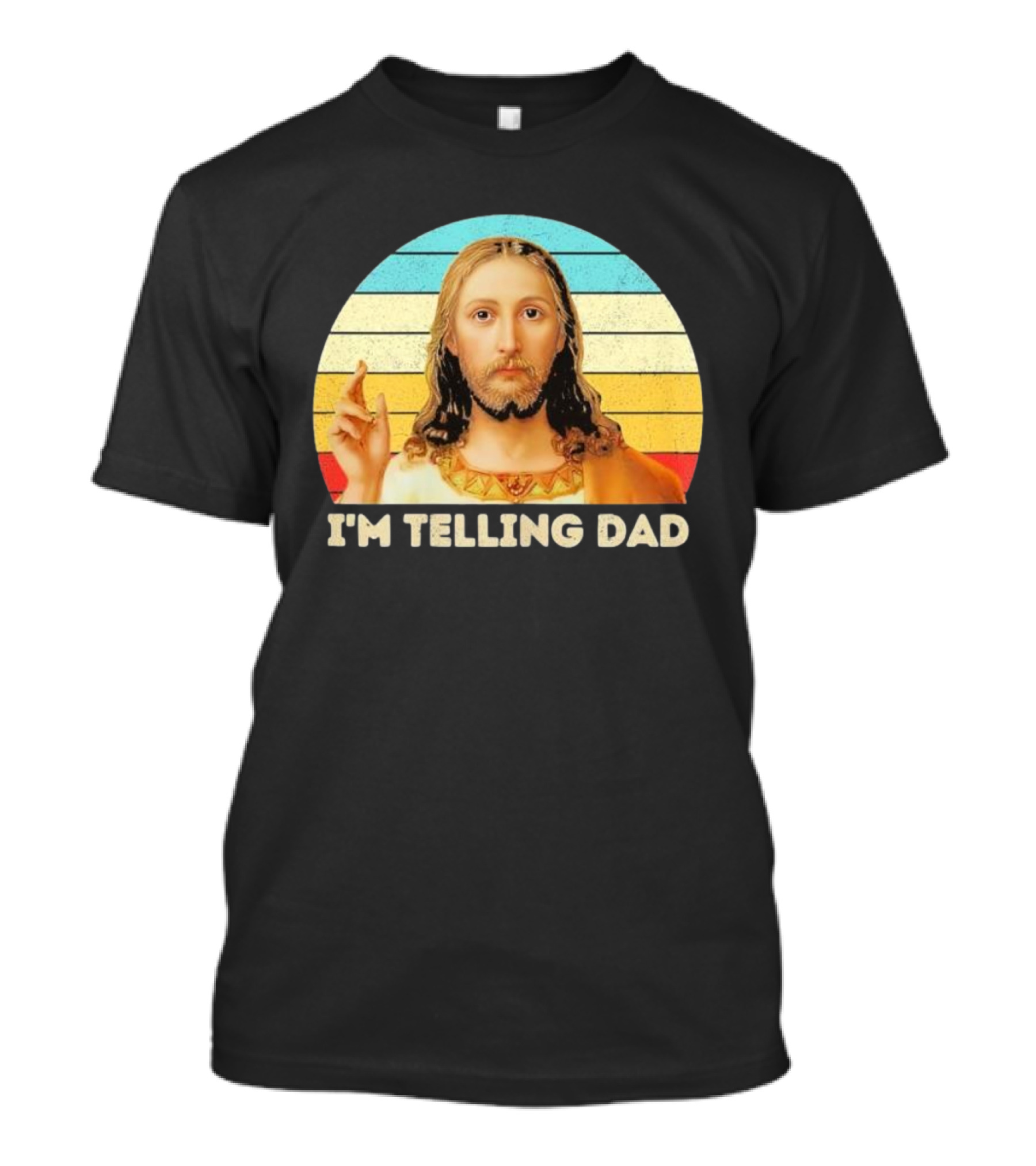 Christian Jesus I'm Telling Dad Retro T-Shirt