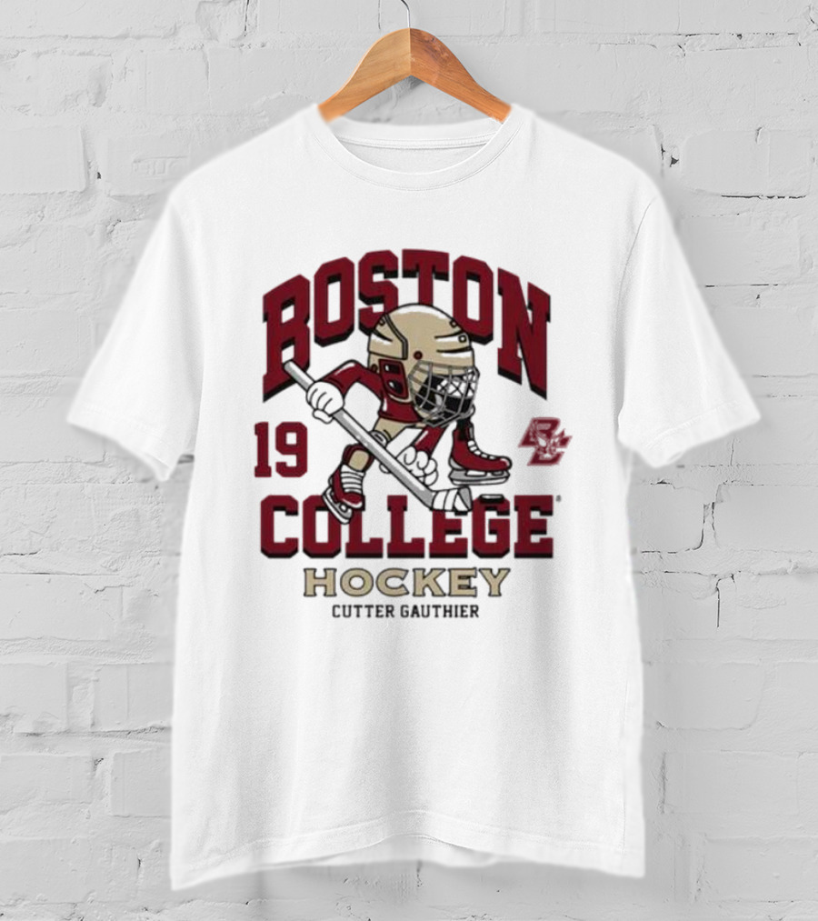 Boston College Eagles Hockey 19 Cutter Gauthier T-Shirt