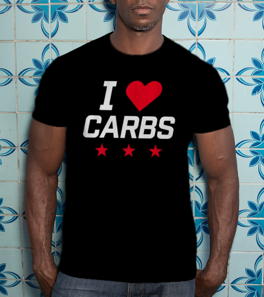 I Love Carbs Washington Capitals Fan Shirt With Red Heart And Three Stars T-Shirt