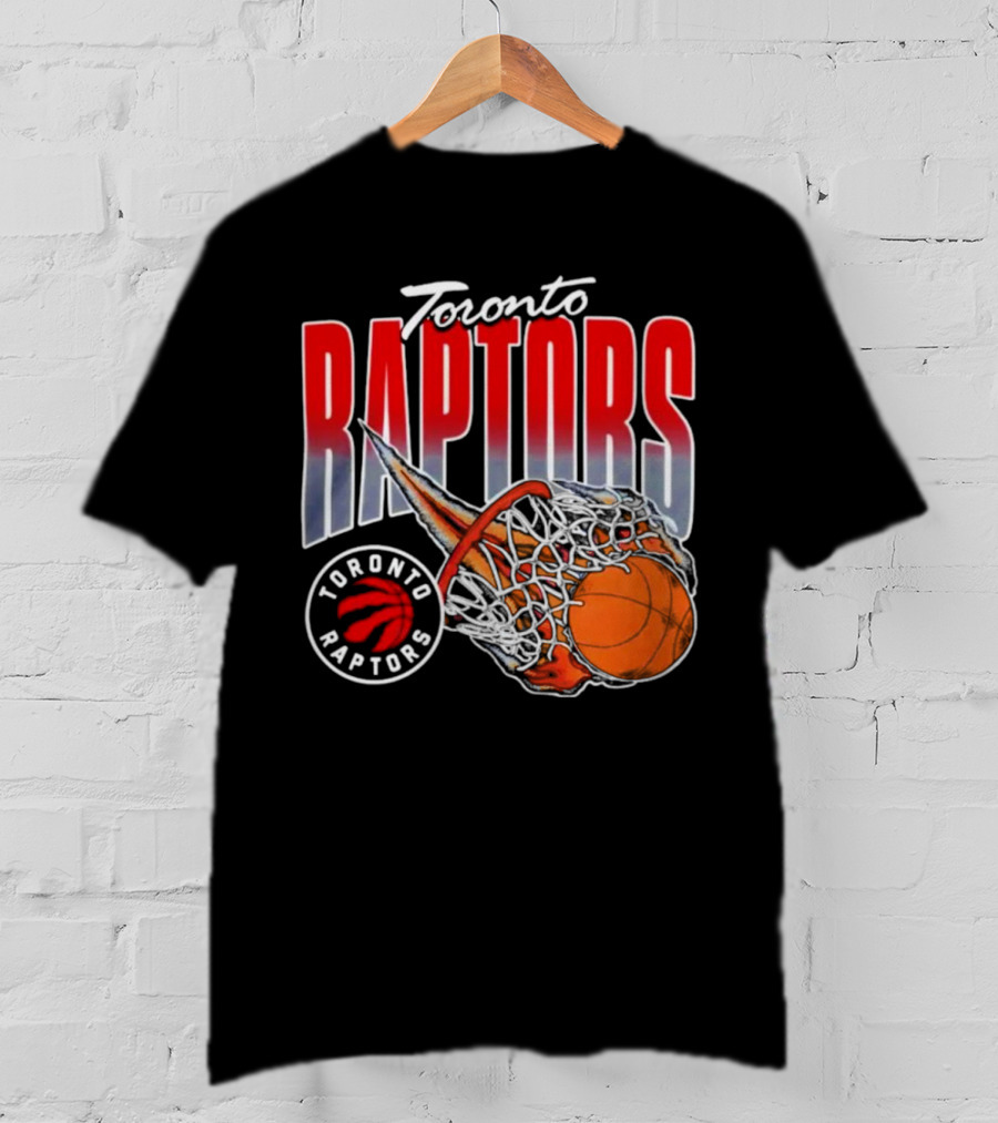 Toronto Raptors Basketball Flaming Net T-Shirt