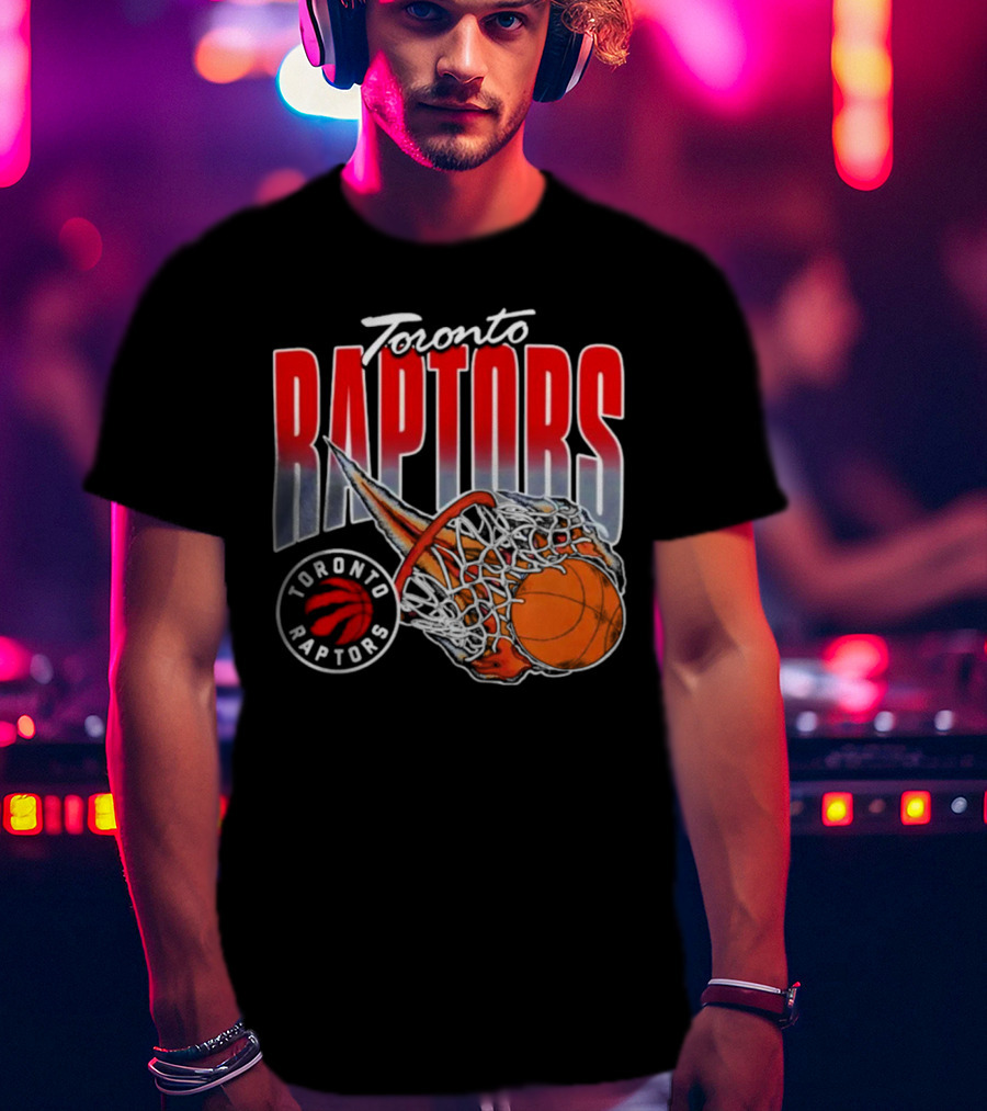 Toronto Raptors Basketball Flaming Net T-Shirt