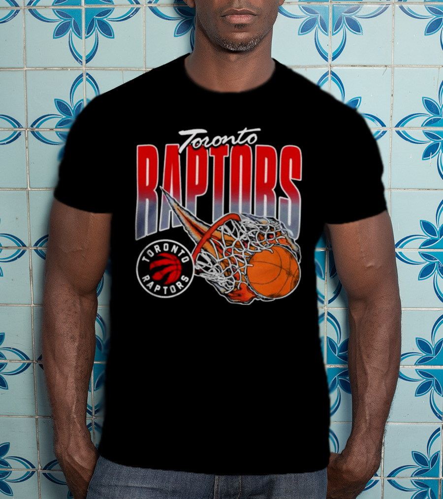 Toronto Raptors Basketball Flaming Net T-Shirt