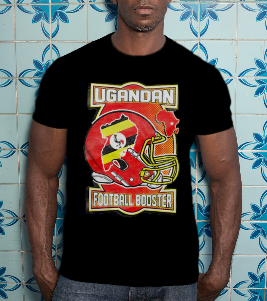 UGANDAN Football Booster Africa Map Flag Helmet T-Shirt